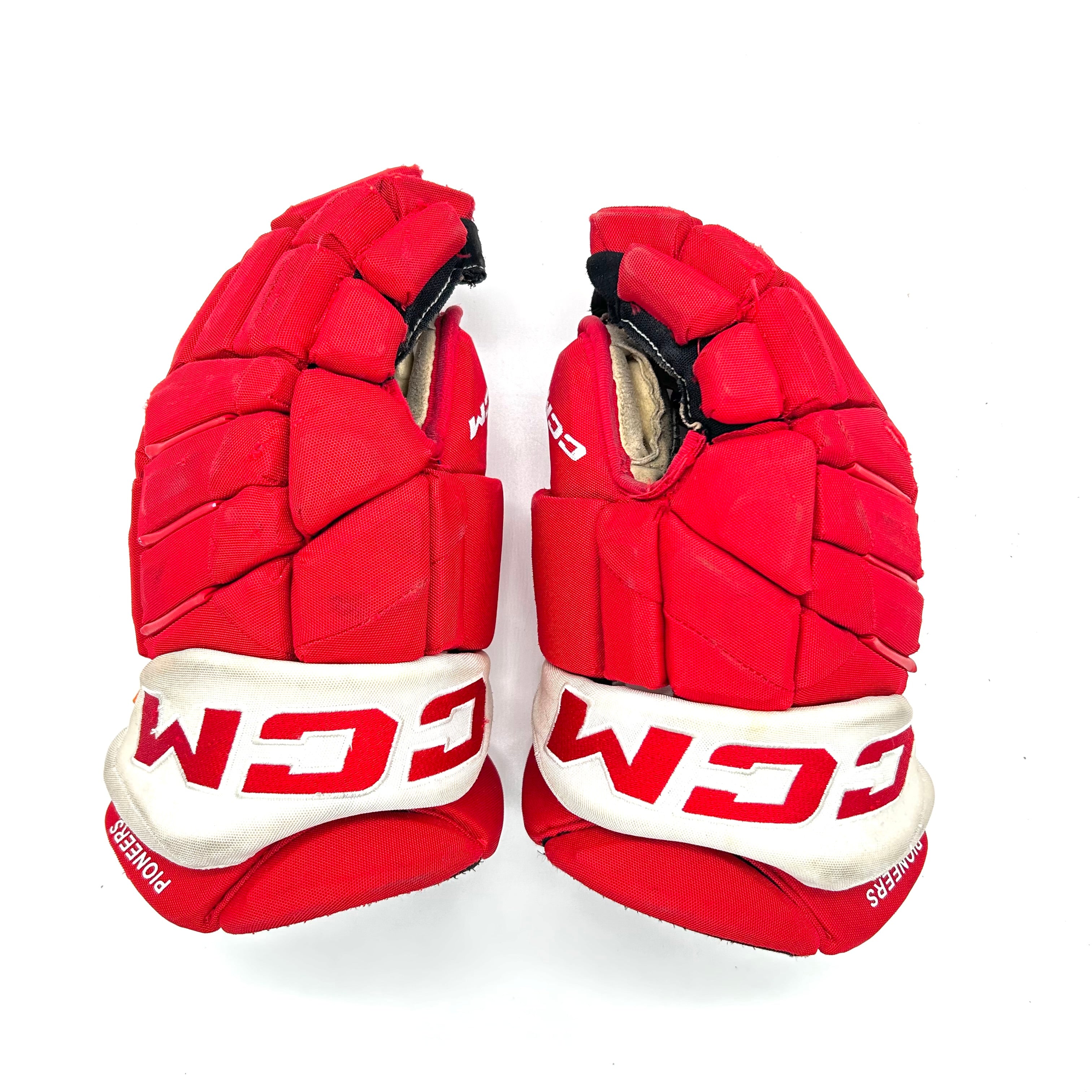 CCM HGJS - Gants Pro Stock d'occasion (rouge/blanc)